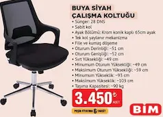 BUYA SİYAH ÇALIŞMA KOLTUĞU